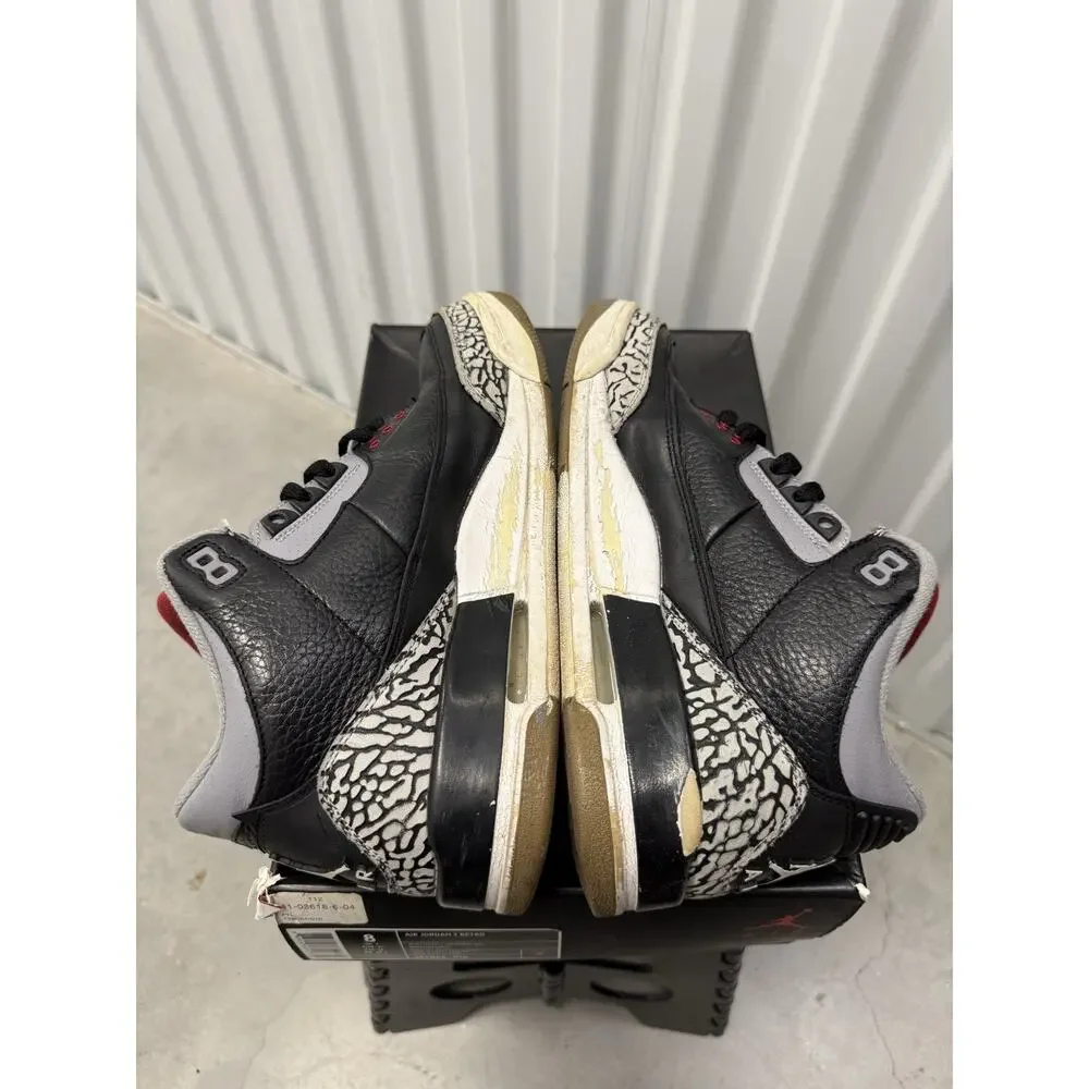 Nike Air Jordan 3 Cement Black Varsity 2011 Size 8 Men's - 136064-010